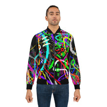 Load image into Gallery viewer, Neon Abstract Bomber Jacket
