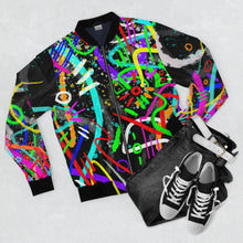 Load image into Gallery viewer, Neon Abstract Bomber Jacket